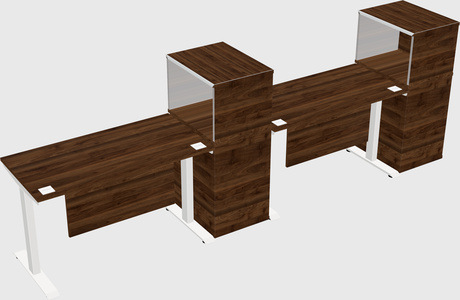 Single motor electric desk w/cabinet
