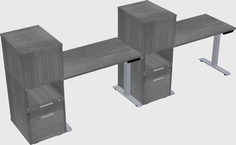 Single motor electric desk w/cabinet