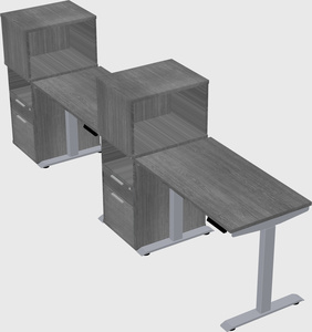 Single motor electric desk w/cabinet