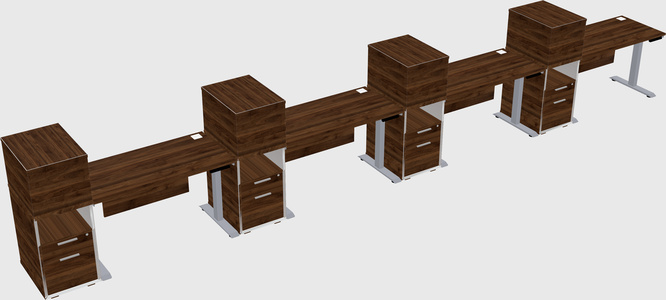 Single motor electric desk w/cabinet