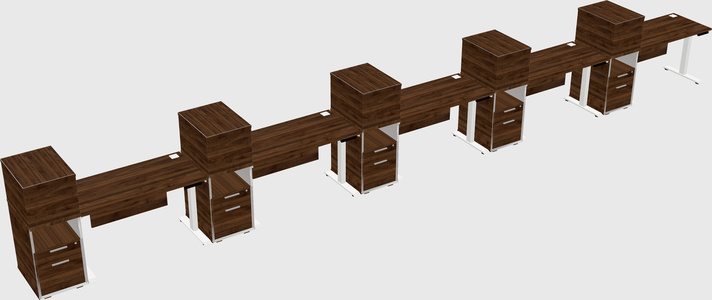 Single Motor Electric Desk W/cabinet
