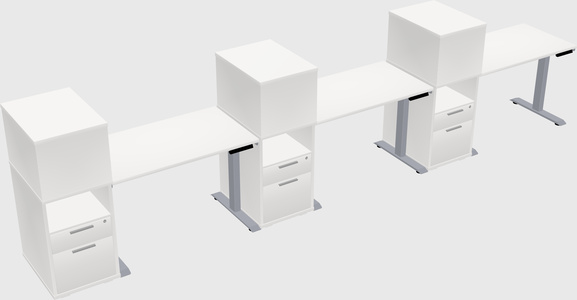 Single motor electric desk w/cabinet