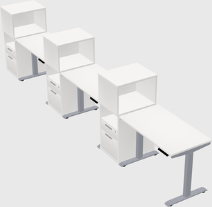 Single motor electric desk w/cabinet