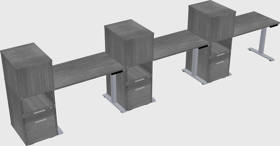 Single motor electric desk w/cabinet