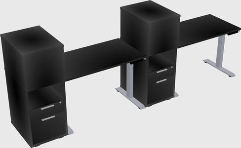 Single motor electric desk w/cabinet