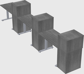 Single motor electric desk w/cabinet