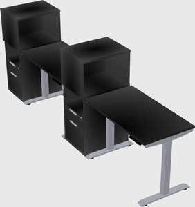 Single motor electric desk w/cabinet