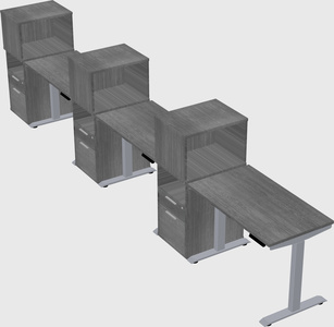 Single motor electric desk w/cabinet