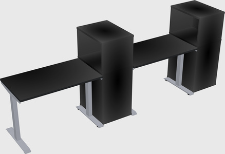 Single motor electric desk w/cabinet