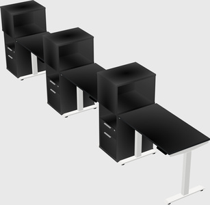 Single motor electric desk w/cabinet