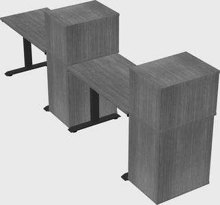 Single motor electric desk w/cabinet