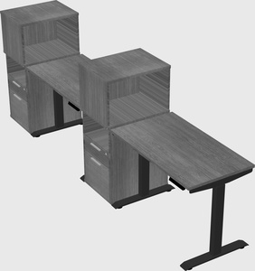 Single motor electric desk w/cabinet