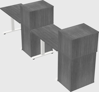 Single motor electric desk w/cabinet