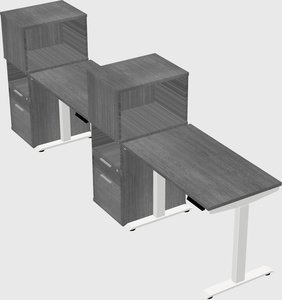 Single motor electric desk w/cabinet