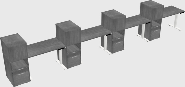 Single Motor Electric Desk W/cabinet