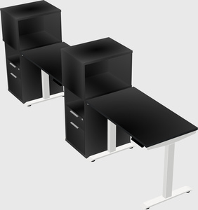 Single motor electric desk w/cabinet