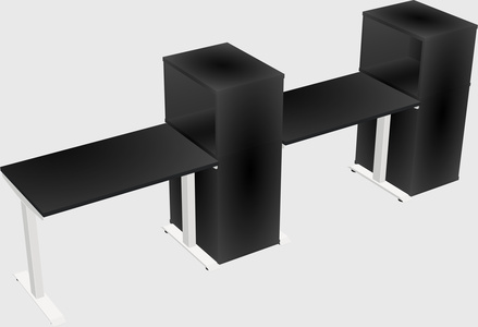 Single motor electric desk w/cabinet