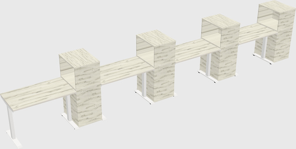 Single motor electric desk w/cabinet