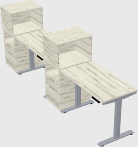 Single motor electric desk w/cabinet