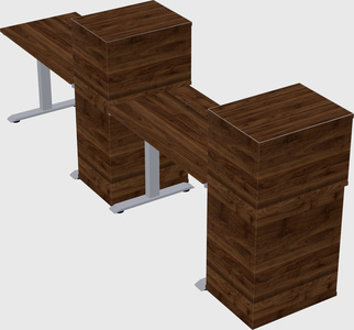 Single motor electric desk w/cabinet