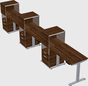 Single motor electric desk w/cabinet