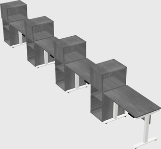 Single motor electric desk w/cabinet