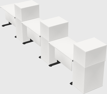 Single motor electric desk w/cabinet