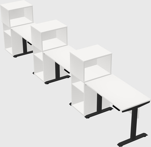 Single motor electric desk w/cabinet