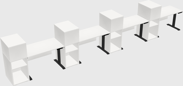 Single motor electric desk w/cabinet