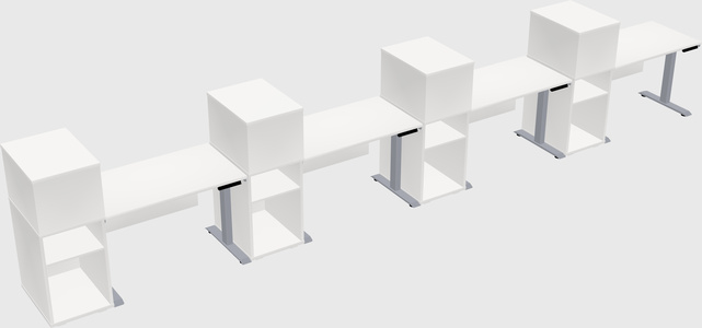 Single motor electric desk w/cabinet