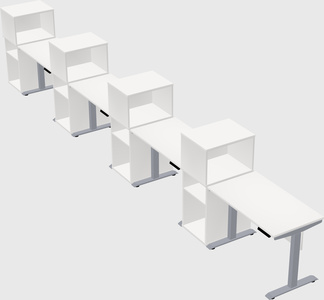 Single motor electric desk w/cabinet