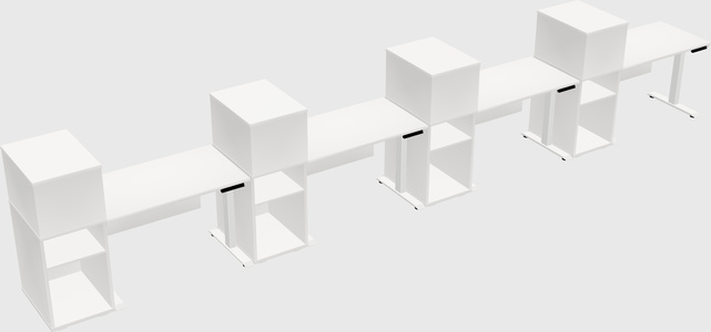 Single Motor Electric Desk W/cabinet