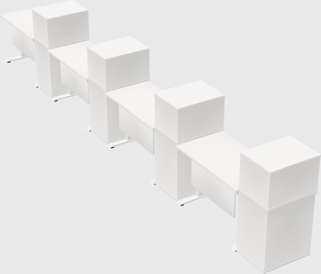 Single motor electric desk w/cabinet