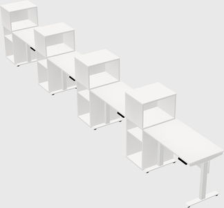 Single motor electric desk w/cabinet