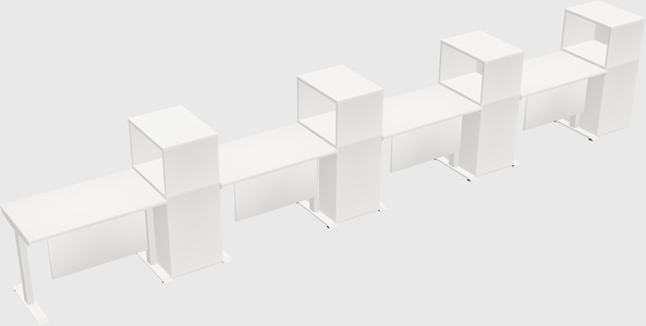 Single motor electric desk w/cabinet