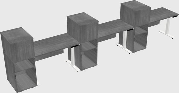 Single motor electric desk w/cabinet