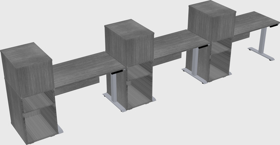 Single motor electric desk w/cabinet