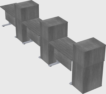 Single motor electric desk w/cabinet