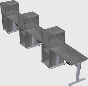 Single motor electric desk w/cabinet