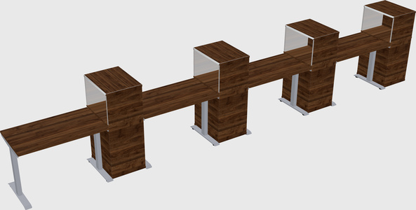 Single motor electric desk w/cabinet