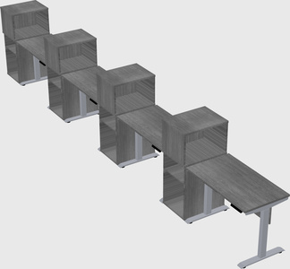 Single motor electric desk w/cabinet