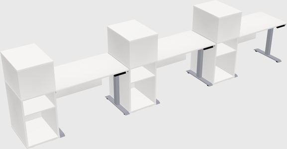 Single motor electric desk w/cabinet