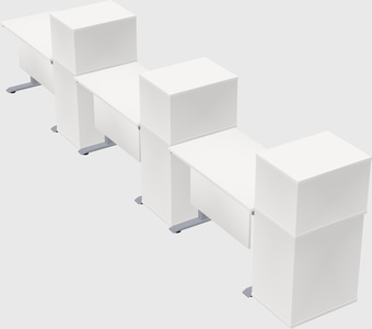 Single motor electric desk w/cabinet
