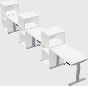 Single motor electric desk w/cabinet