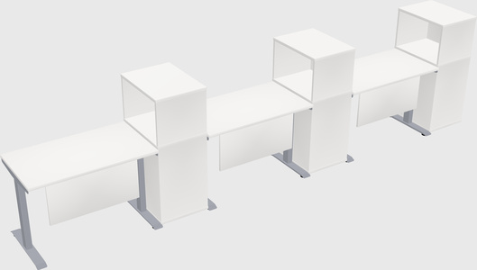 Single motor electric desk w/cabinet