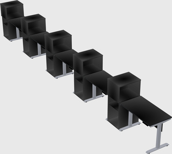 Single motor electric desk w/cabinet