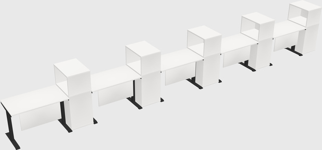 Single motor electric desk w/cabinet