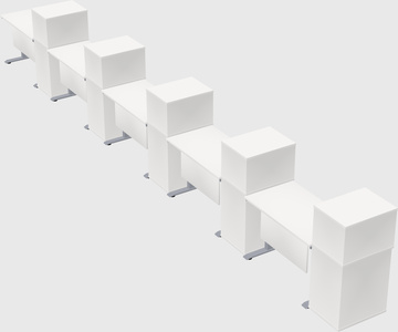 Single motor electric desk w/cabinet