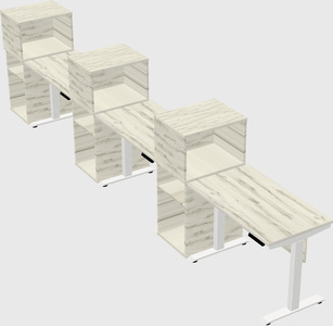 Single motor electric desk w/cabinet