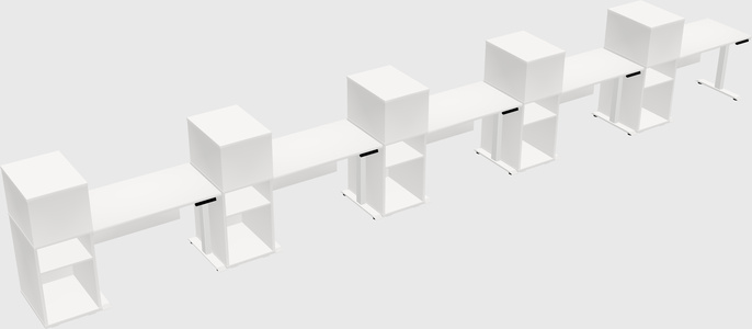 Single Motor Electric Desk W/cabinet